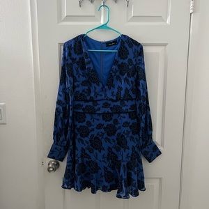 Blue Anna Grace dress with roses